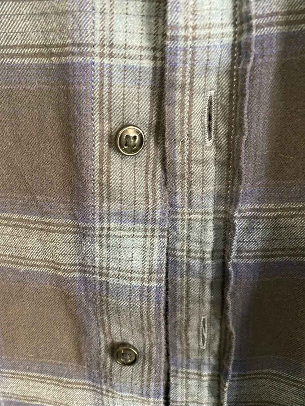 Banana Republic Luxe Flannel Slim Fit Plaid Button Down Shirt Blue Gray Medium